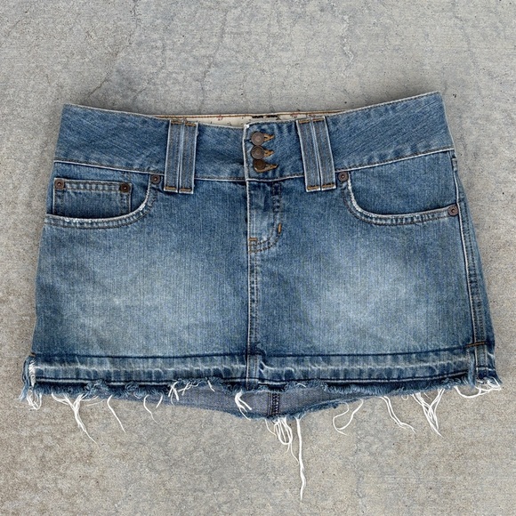 Abercrombie & Fitch Vintage Y2K Denim Mini Jean Skirt Size 4 - Picture 1 of 4